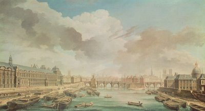 Der Louvre, die Pont Neuf und das College des Quatre Nations, 1755 von Nicolas Raguenet